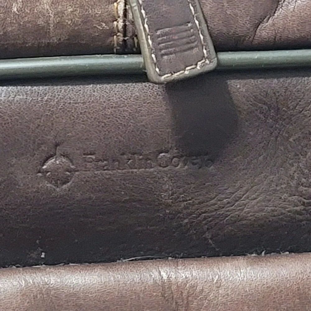 Franklin Covey ‎ Men's Padded Briefcase Business Brown Leather Bag